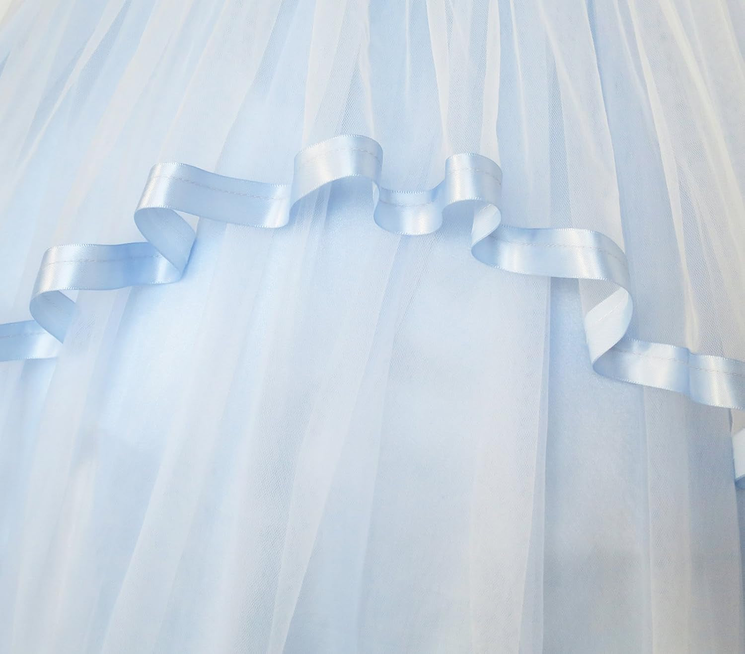 Flower Girls Dress Blue Belted Wedding Party Bridesmaid Size 4-12