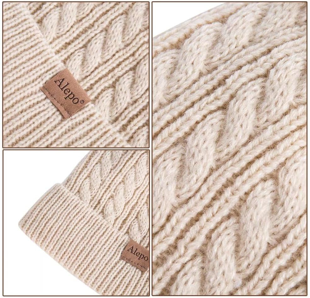 Kids Winter Beanie Hat, Children'S Warm Fleece Lined Knit Thick Ski Cap with Pom Pom for Boys Girls