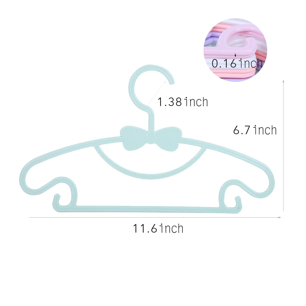 Children'S Hangers Plasti - 11.6" Size for Baby Kids Infant & Toddler Clothes (5 Colors, 50 Pack)