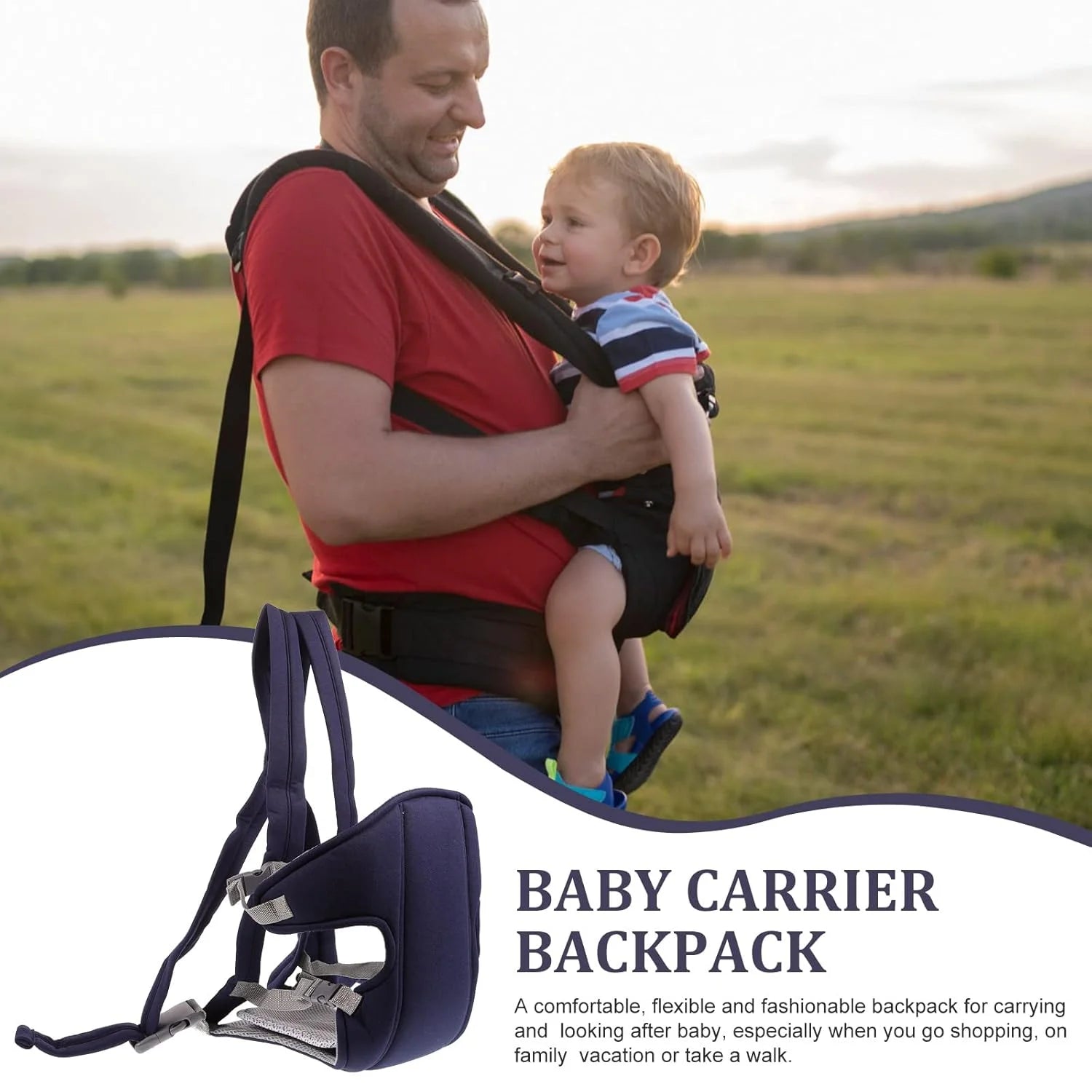 Baby Carrier,Baby Holder Carrier Ergonomic Infant Carrier Adjustable Baby Carrier,Lightweight & Breathable Baby Front and Back Carrier for Infants Toddlers Babies Girl and Boy(Blue)