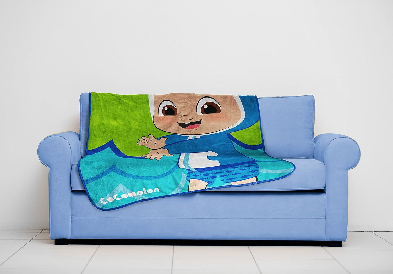Cocomelon JJ Baby Shark Kid'S Plush Throw Blanket - 46" X 60" Soft Fleece Blanket for Toddlers, Cozy, Fade Resistant