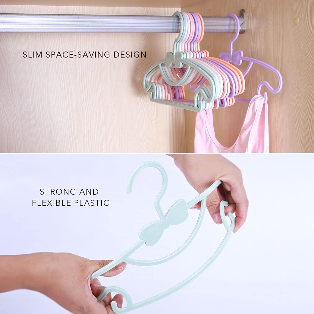 Children'S Hangers Plasti - 11.6" Size for Baby Kids Infant & Toddler Clothes (5 Colors, 50 Pack)