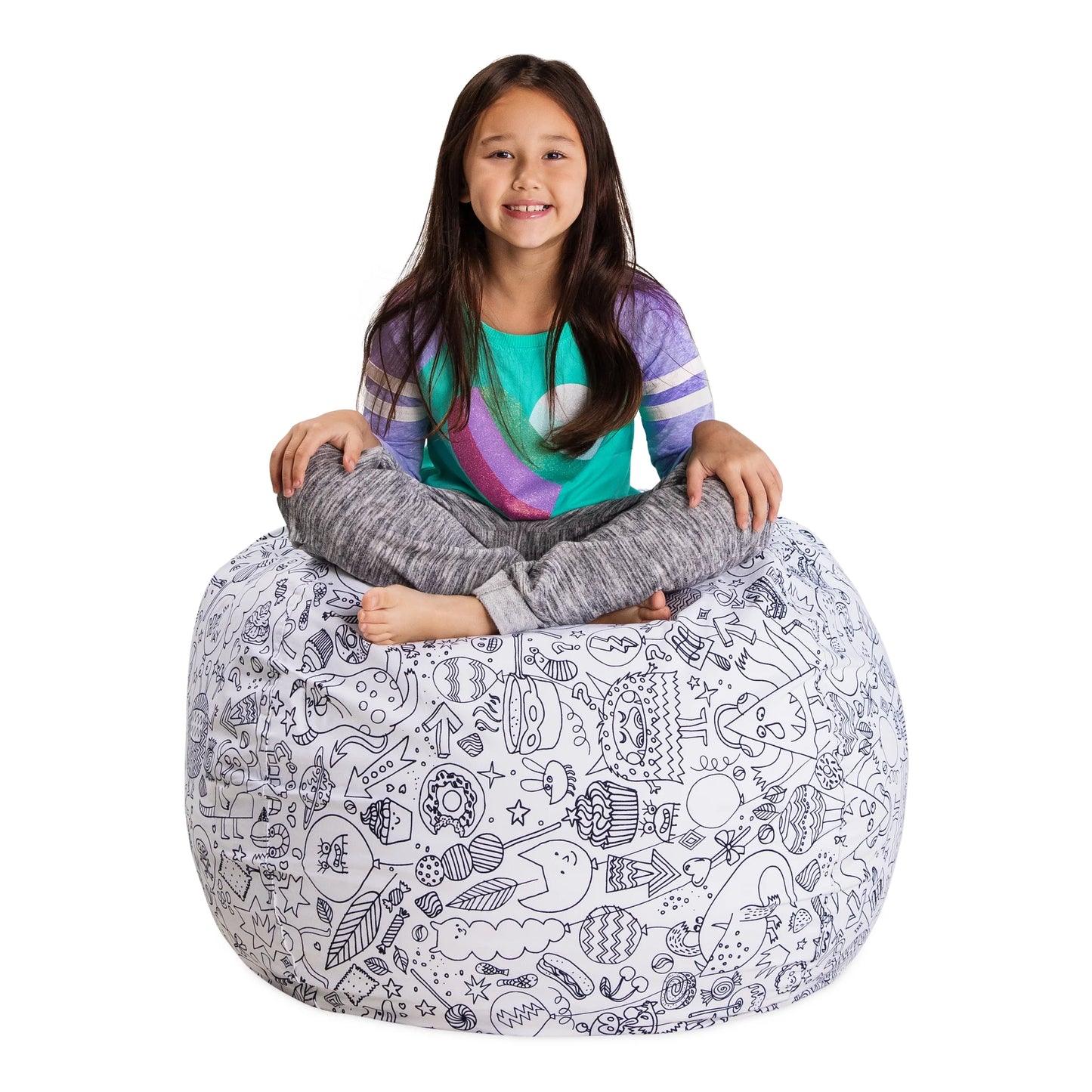 Bean Bag Stuffable Cover - Toy Organizer, Soft Cover, Kids, 3 Ft, Canvas