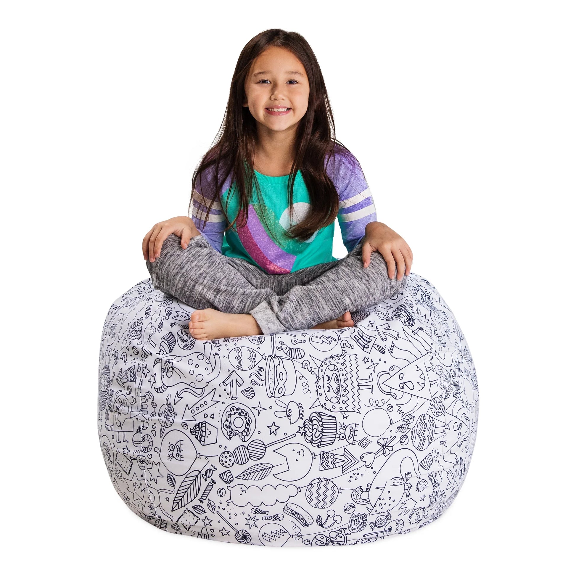 Bean Bag Stuffable Cover - Toy Organizer, Soft Cover, Kids, 3 Ft, Canvas