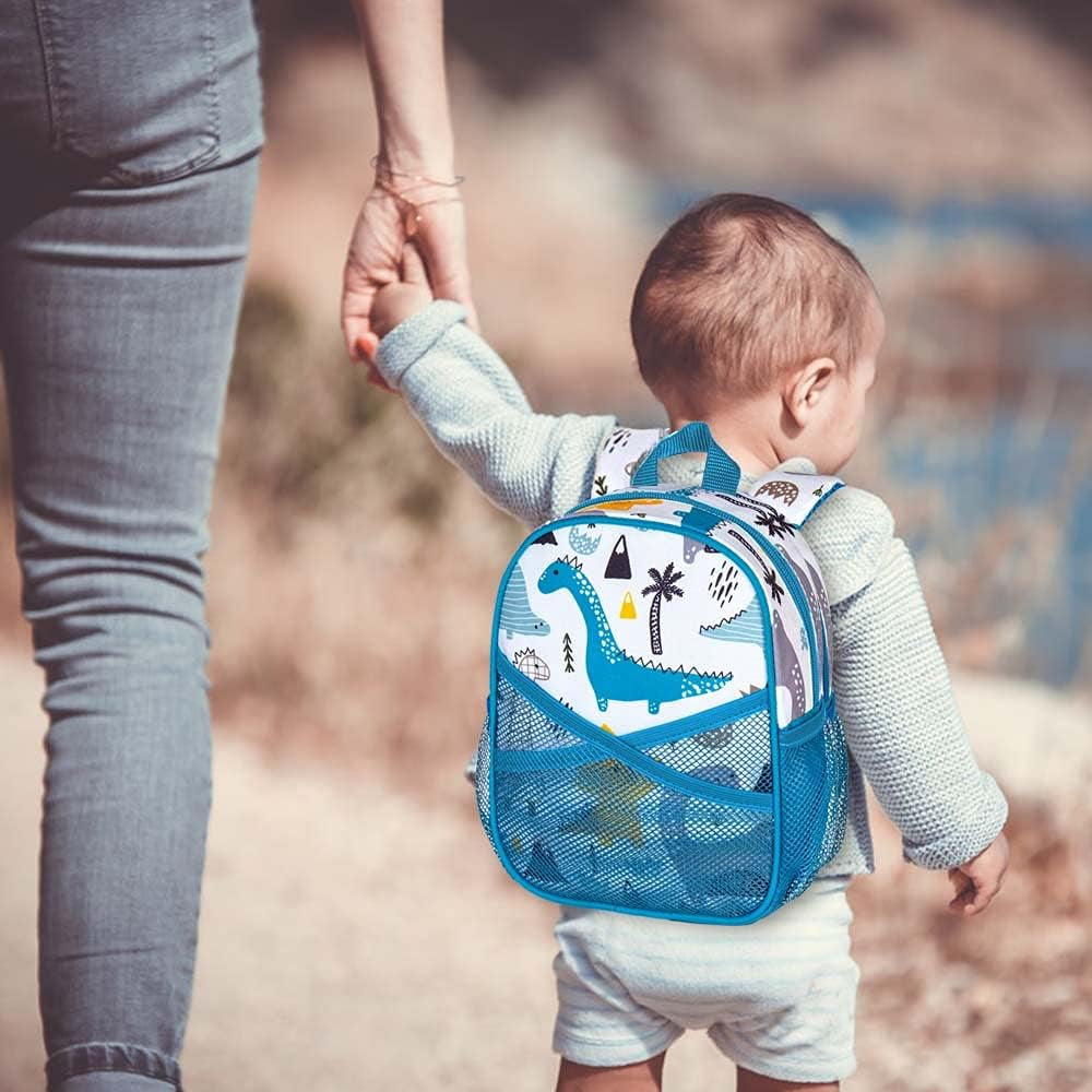 Toddler Backpack with Leash, 9.5" Baby Dinosaur Safety Leashes Removable Tether Bookbag