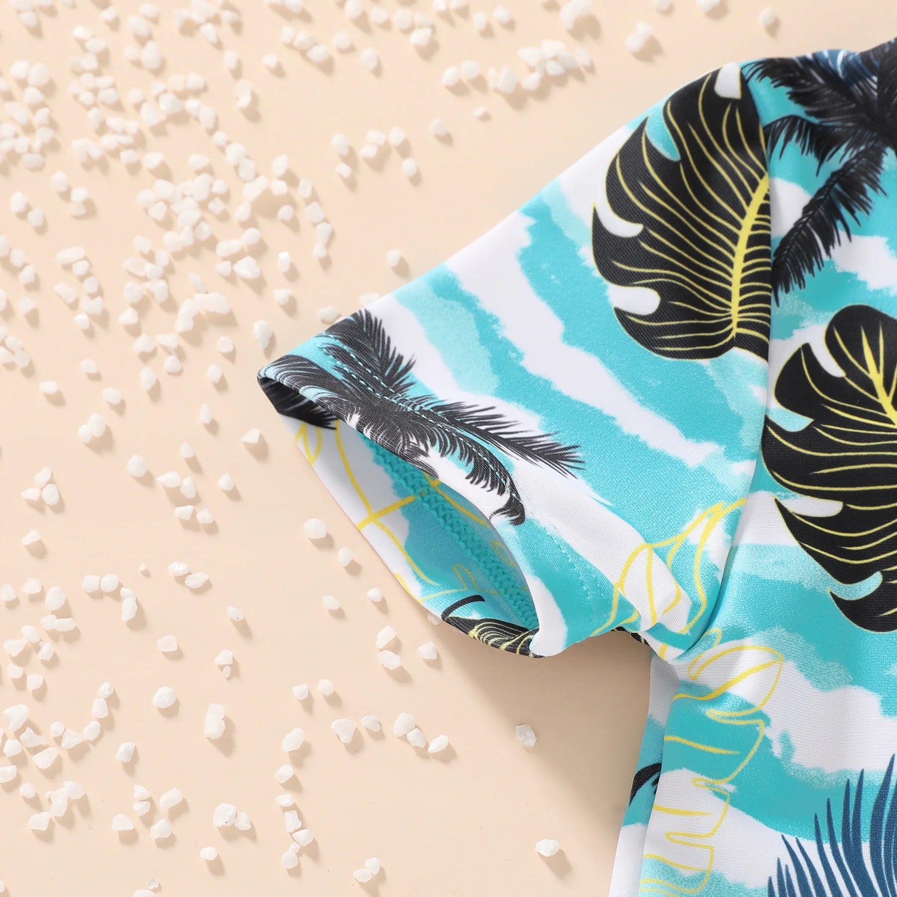 Newborn Baby Boys Swimsuit Short Sleeve Zipper One-Piece Bodysuit Sunsuit Swimwear Bathing Suit for 18-24 Months