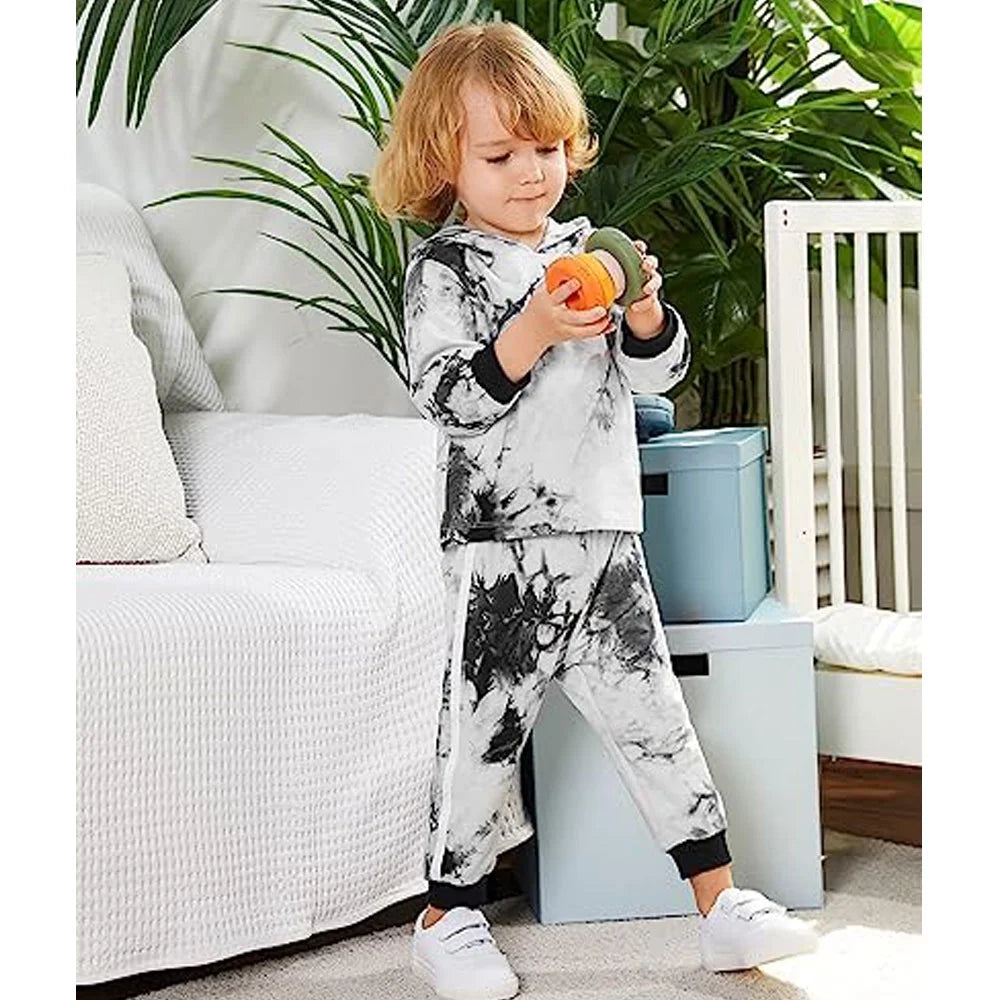 Toddler Baby Boy Clothes Cotton Tie Dye Hoodies + Pants Sets Baby Boy Long Sleeve Sweatshirt Outfit Set