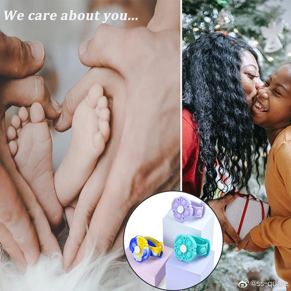 Fidget Toys Push Pop Bubble Fidget Spinner Bracelet Simple Dimple Pop Bracelet Bubble Popping Sensory Toy for Kids Adjustable Silicone Watch Fidget Popper(Pink)