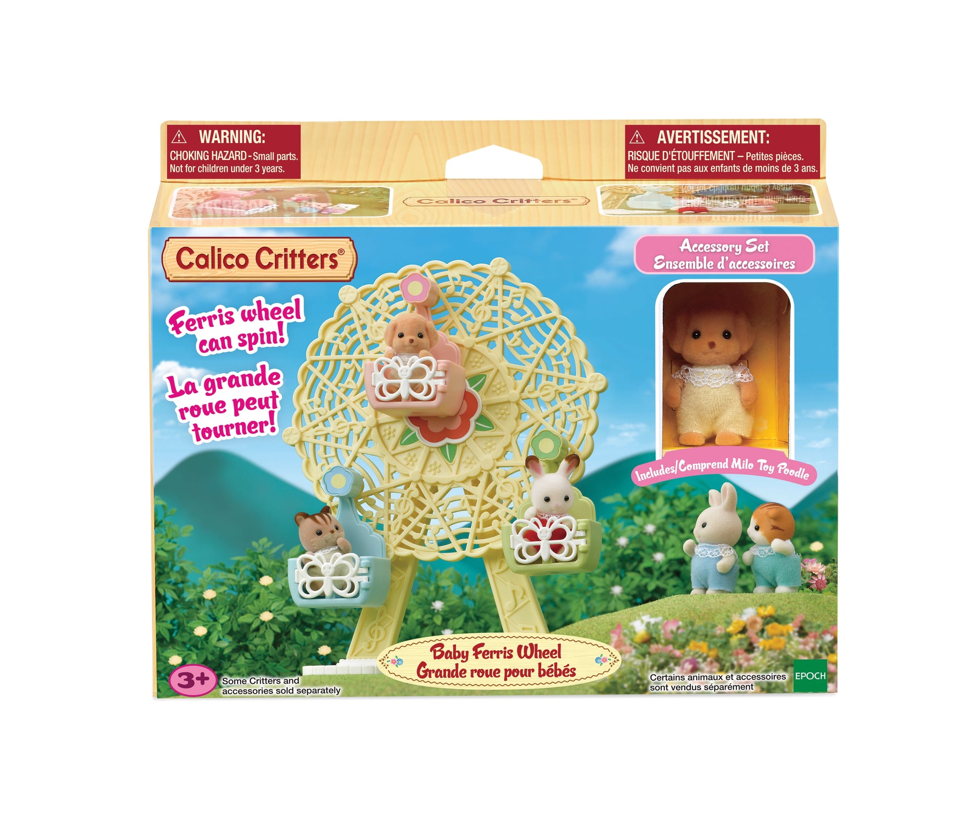 Baby Ferris Wheel, Dollhouse Playset with Figure