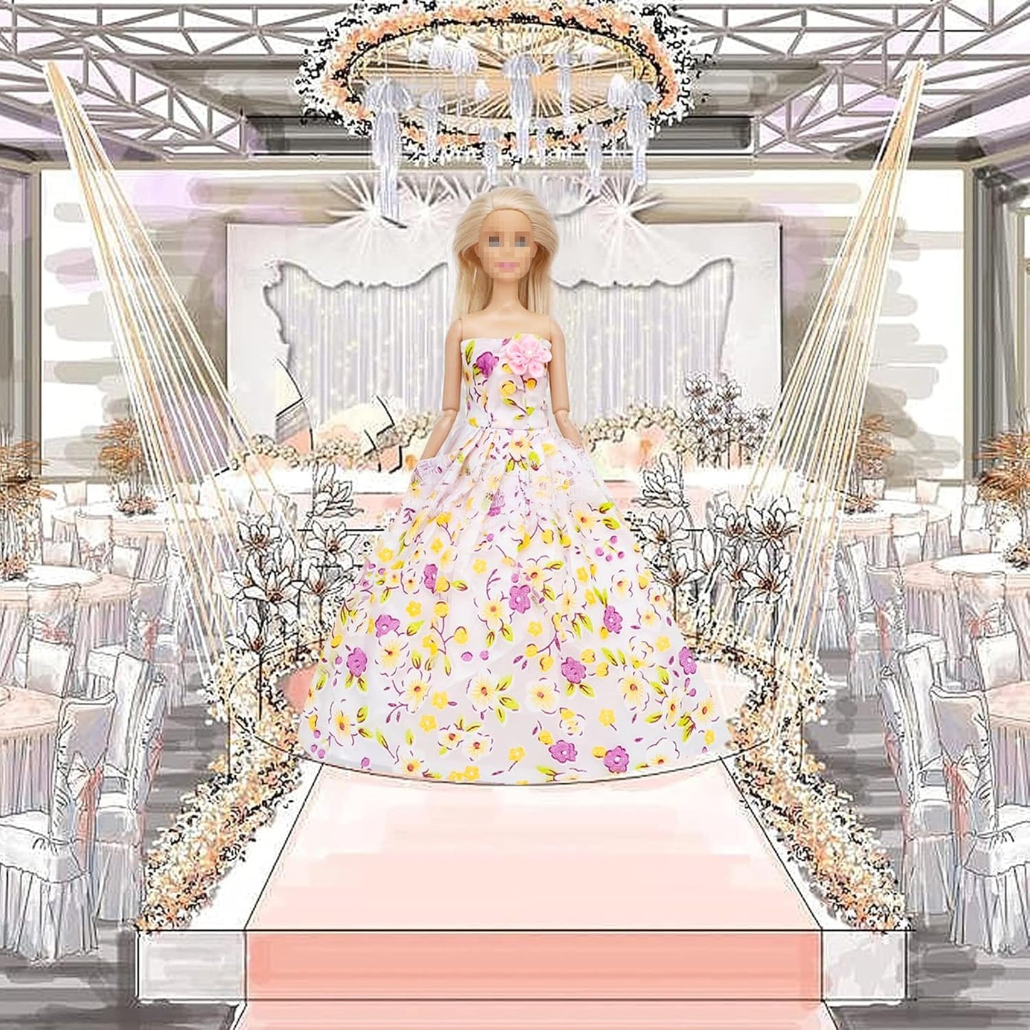 12 Pieces Doll Clothes for 11.5 Inch Girl Dolls Fashion Handmade Doll Dresses Wedding Dresses Evening Dresses Party Gowns Outfit