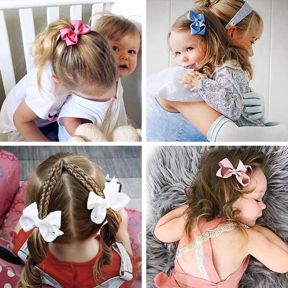 80 Pcs Hair Accessories for Girls, 3" Hair Bows Alligator Clips for Babies Toddlers Teens