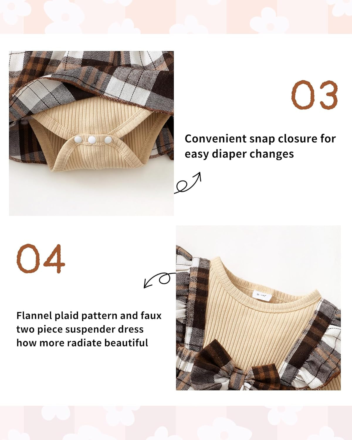 Baby Girl Winter Clothes Toddler Girl Spring Outfit Long Sleeve Ruffle Romper Suspender Skirt Headband Set