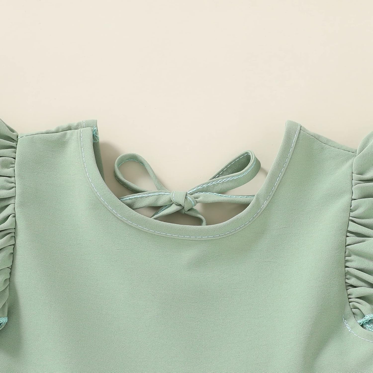 Toddler Baby Girl Boho Dress Linen Ruffle Sleeveless Casual Dress Kids Solid Floral Summer Beach Sundress