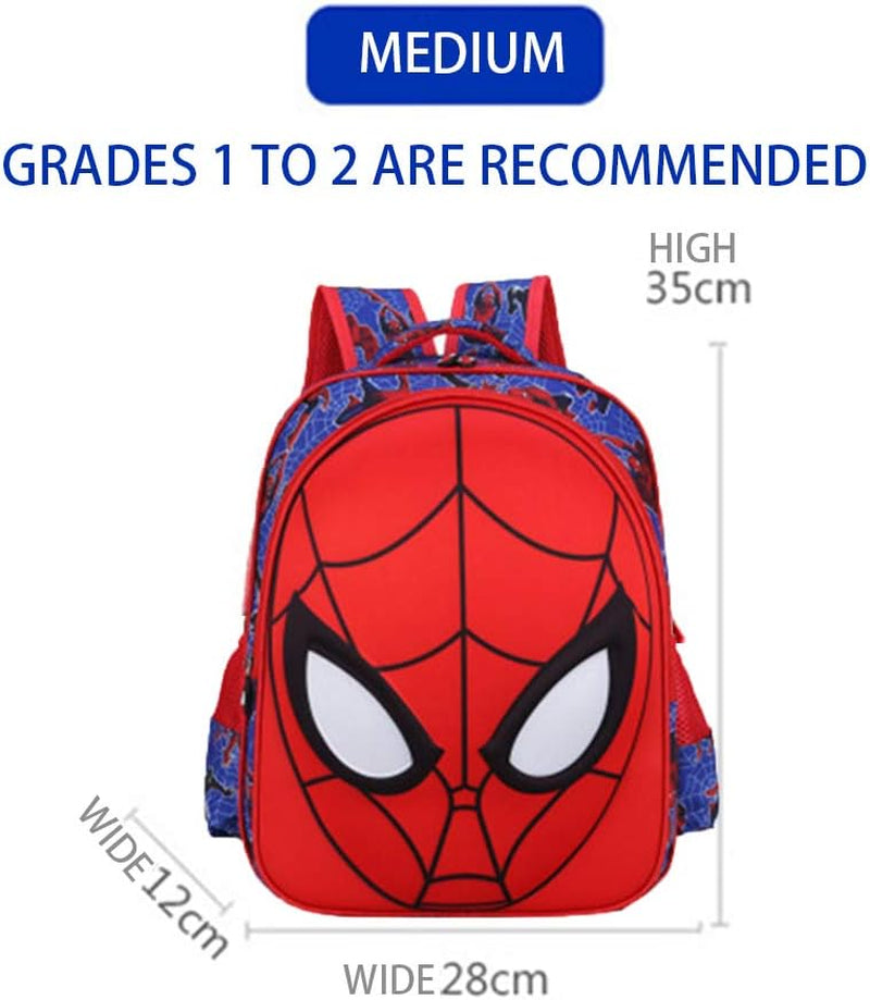 Toddler School Backpack 3D Comic Superhero Elementary Student Schoolbag Waterproof Lightweight Kids Bookbags for Boys Girls, Blue, 28Cm*35Cm*12Cm