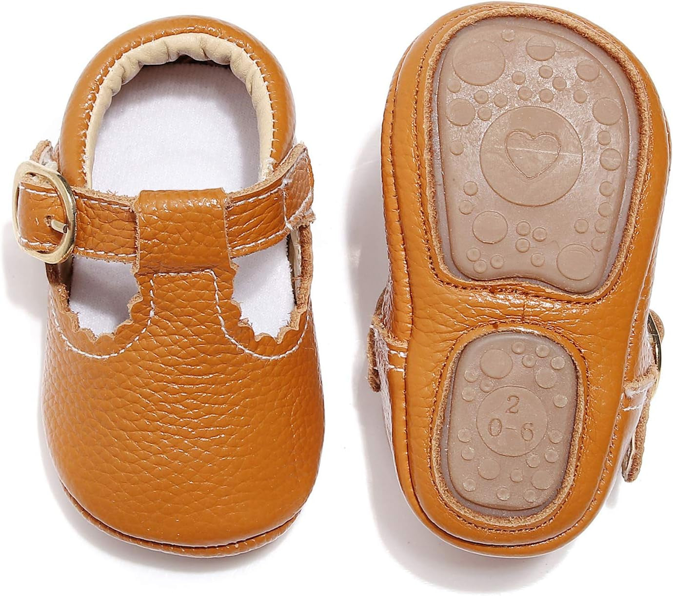 Leather Baby Shoes Baby Girls Mary Jane Flats Leopard Toddler Princess Dress Shoes T-Strap Hard Sole Anti-Slip Boys Girls Moccasins for 0-24 Months Infants Babies Toddlers