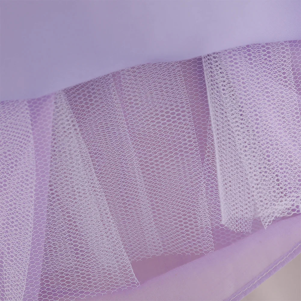 Baby Girl Flower Dress Sleeveless Lace Bowknot Princess Tulle Tutu Bridesmaid Wedding Baptism Birthday Party Prom Gown 9-12 Months Purple