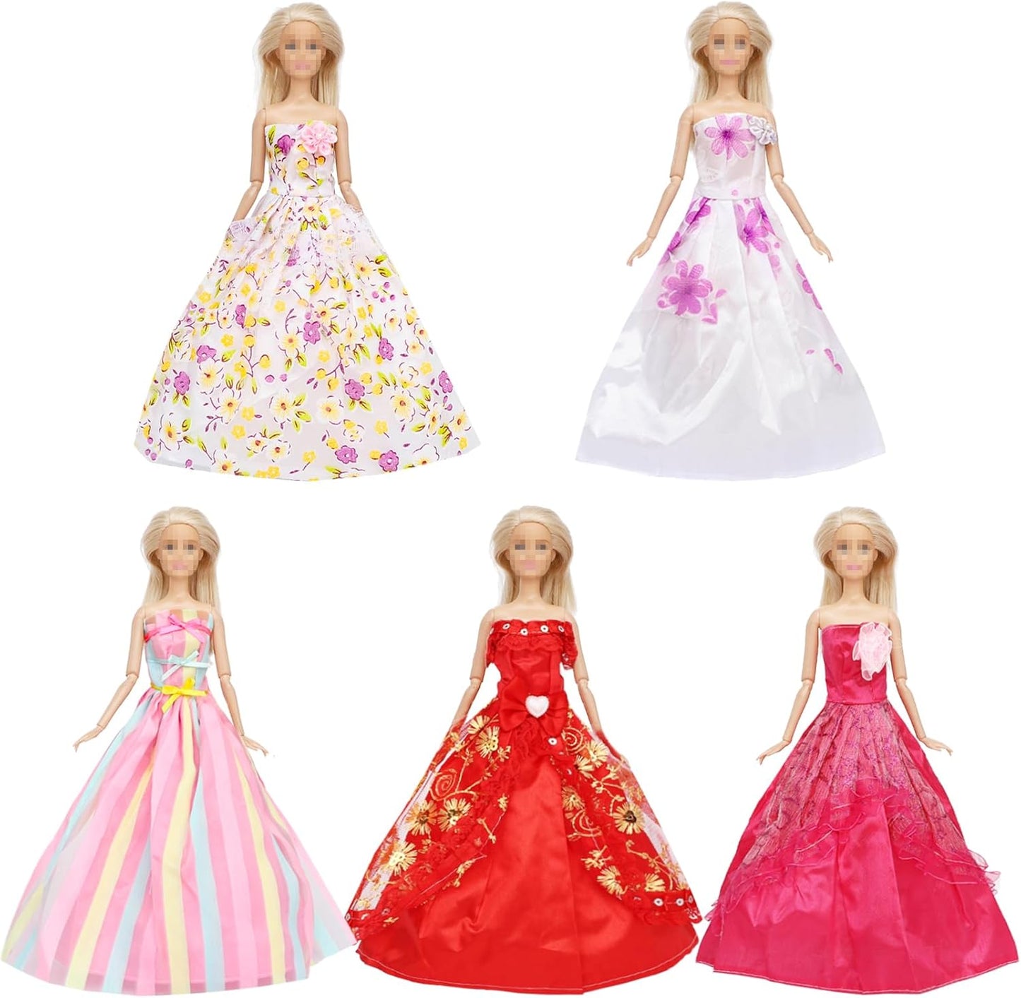 12 Pieces Doll Clothes for 11.5 Inch Girl Dolls Fashion Handmade Doll Dresses Wedding Dresses Evening Dresses Party Gowns Outfit