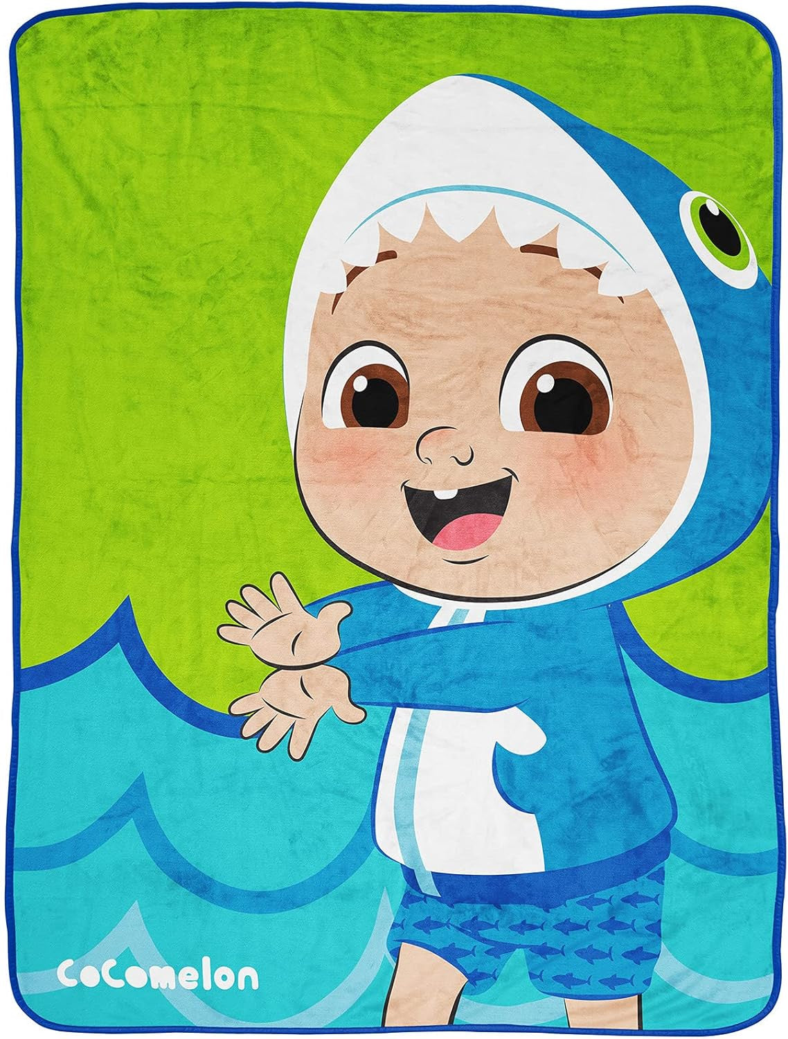 Cocomelon JJ Baby Shark Kid'S Plush Throw Blanket - 46" X 60" Soft Fleece Blanket for Toddlers, Cozy, Fade Resistant
