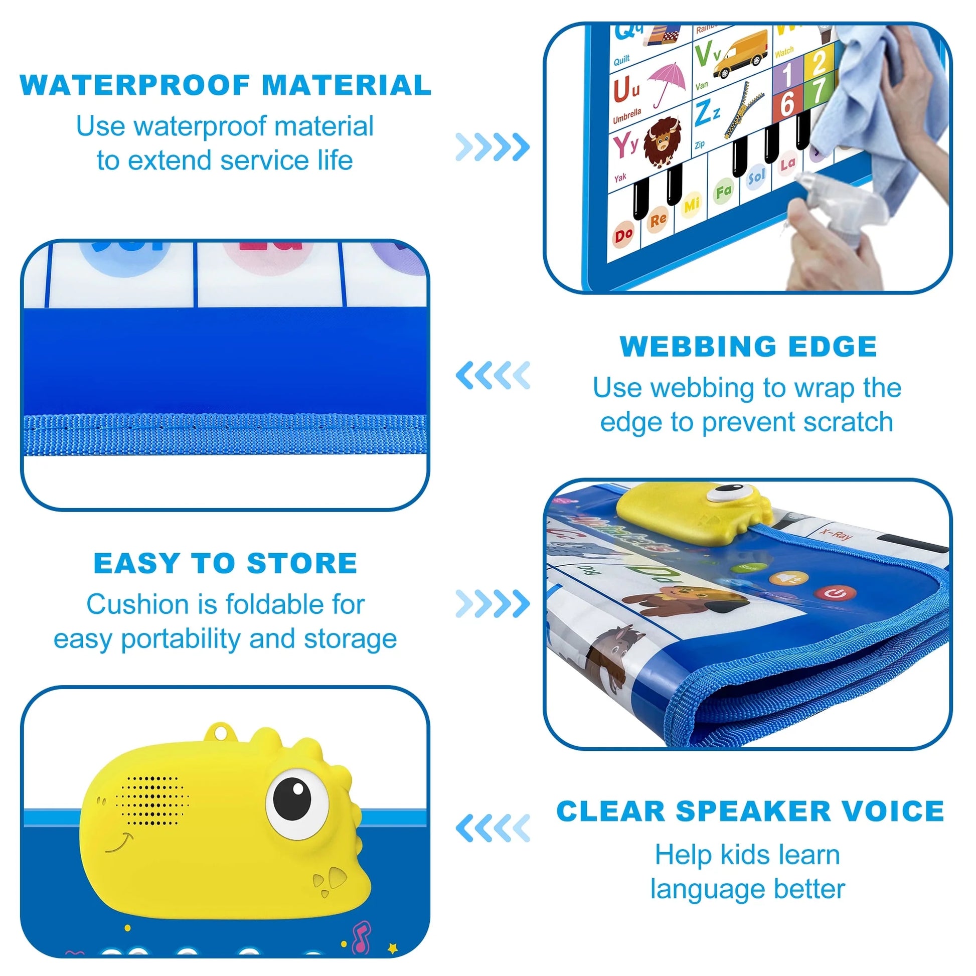 Upgraded Electronic Alphabet Poster Toddler Toys, Interactive Toys Alphabet Wall Chart, ABC Chart for Toddler, Montessori Learning Toys for Kid 1 2 3 4 Year