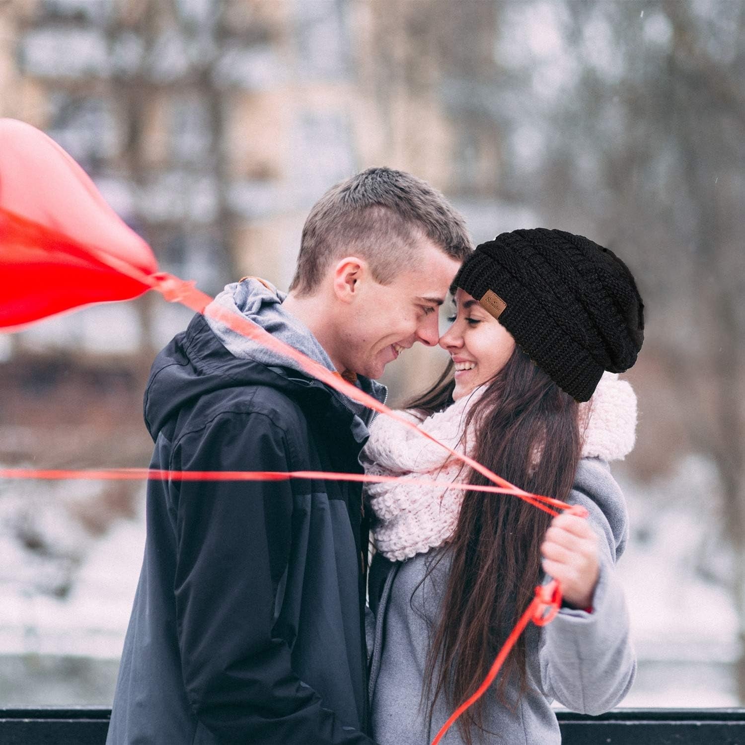 Womens Knit Slouchy Beanie Hat,Trendy Chunky Cable Knit Beanie,Oversized Winter Hats for Women