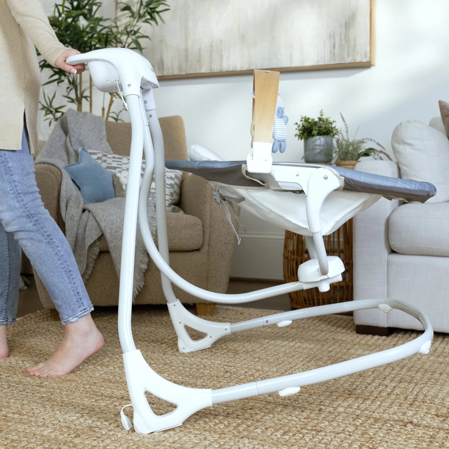 Simplecomfort Compact Soothing Baby Swing for Infants, Blue