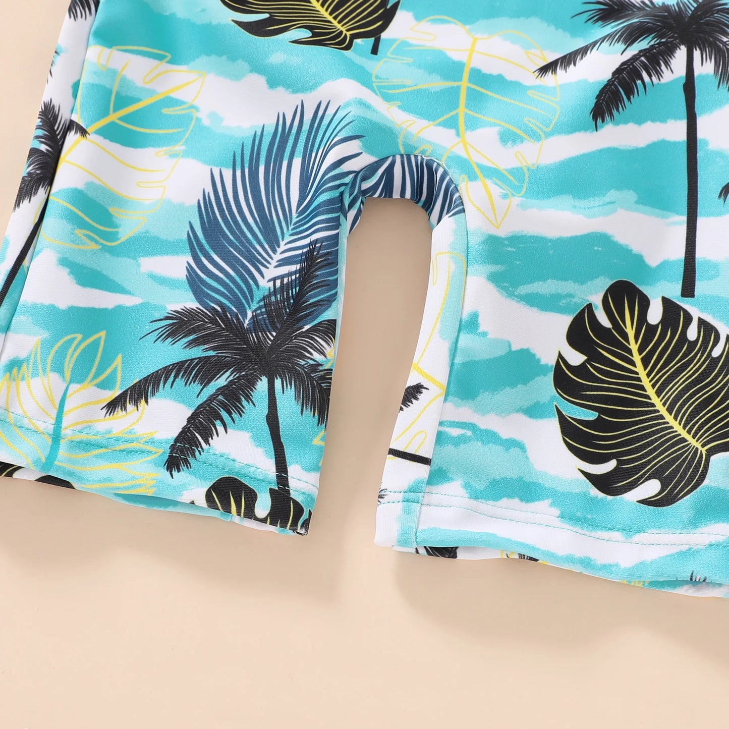 Newborn Baby Boys Swimsuit Short Sleeve Zipper One-Piece Bodysuit Sunsuit Swimwear Bathing Suit for 18-24 Months