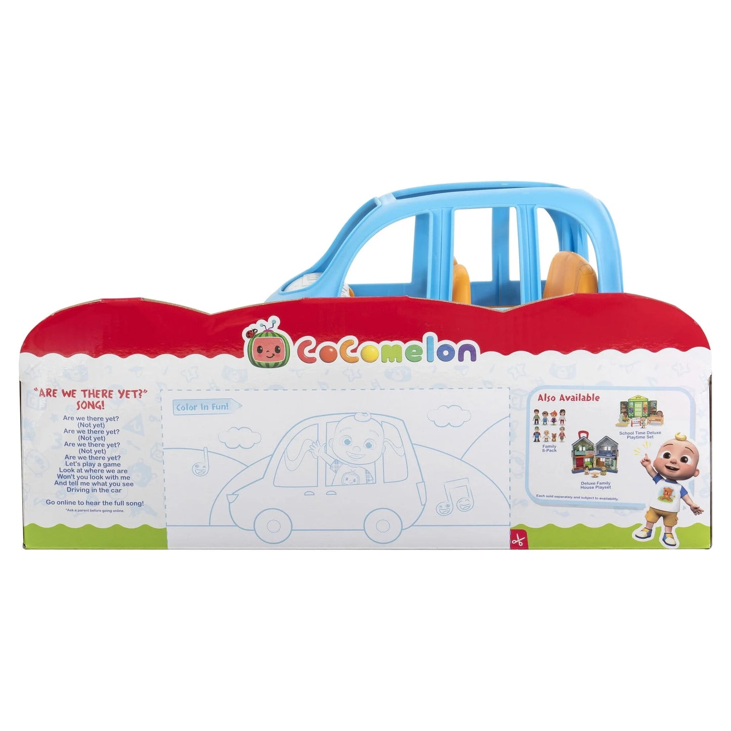 Cocomelon Family Fun Car, with Sounds - Includes JJ - Plays Clip of Song, Are We There yet - Toys for Kids, Toddlers, and Preschoolers