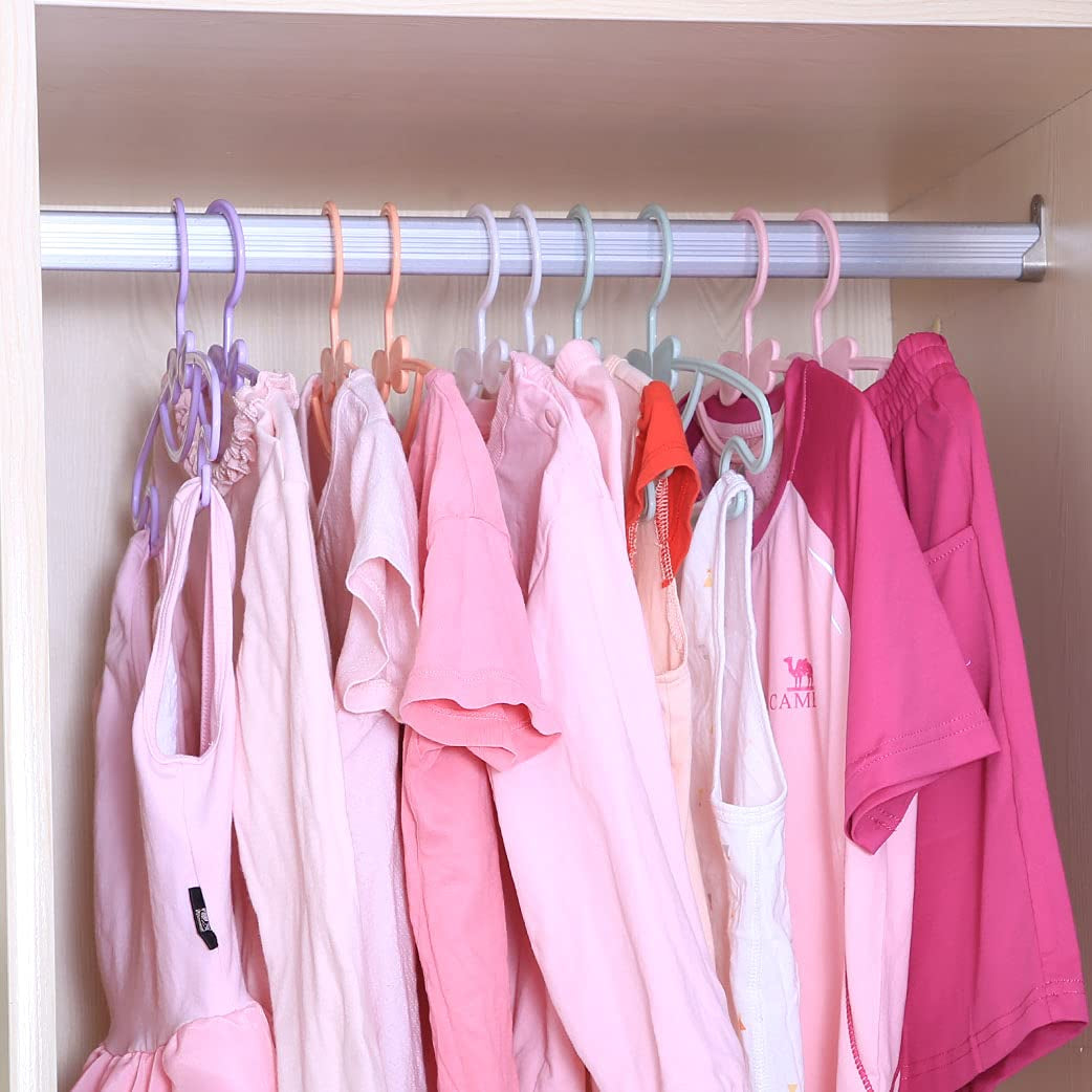 Children'S Hangers Plasti - 11.6" Size for Baby Kids Infant & Toddler Clothes (5 Colors, 50 Pack)