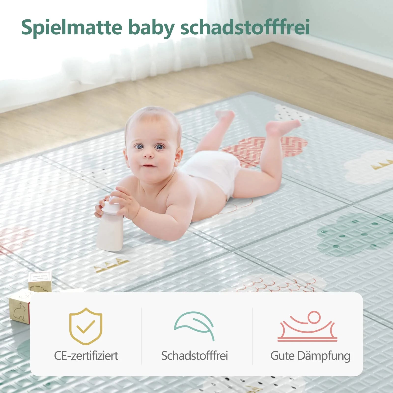 71X59Inch Play Mat for Baby, Crawling Mat for Infants Toddlers Kids,Foldable Kids Play Mat,Waterproof Crawling Mat