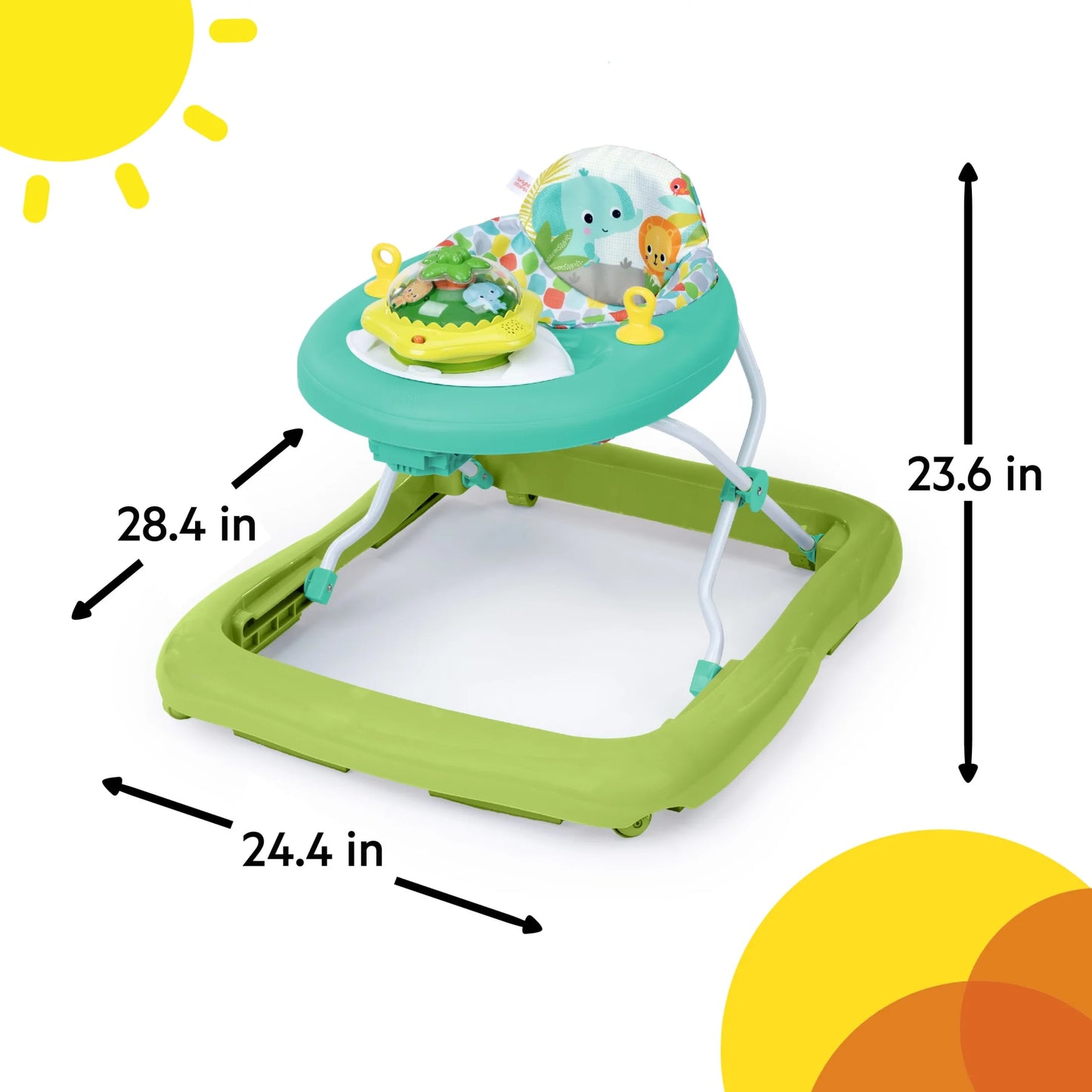 Wanderlights 2-In-1 Baby Walker for Infants, Blue, Green