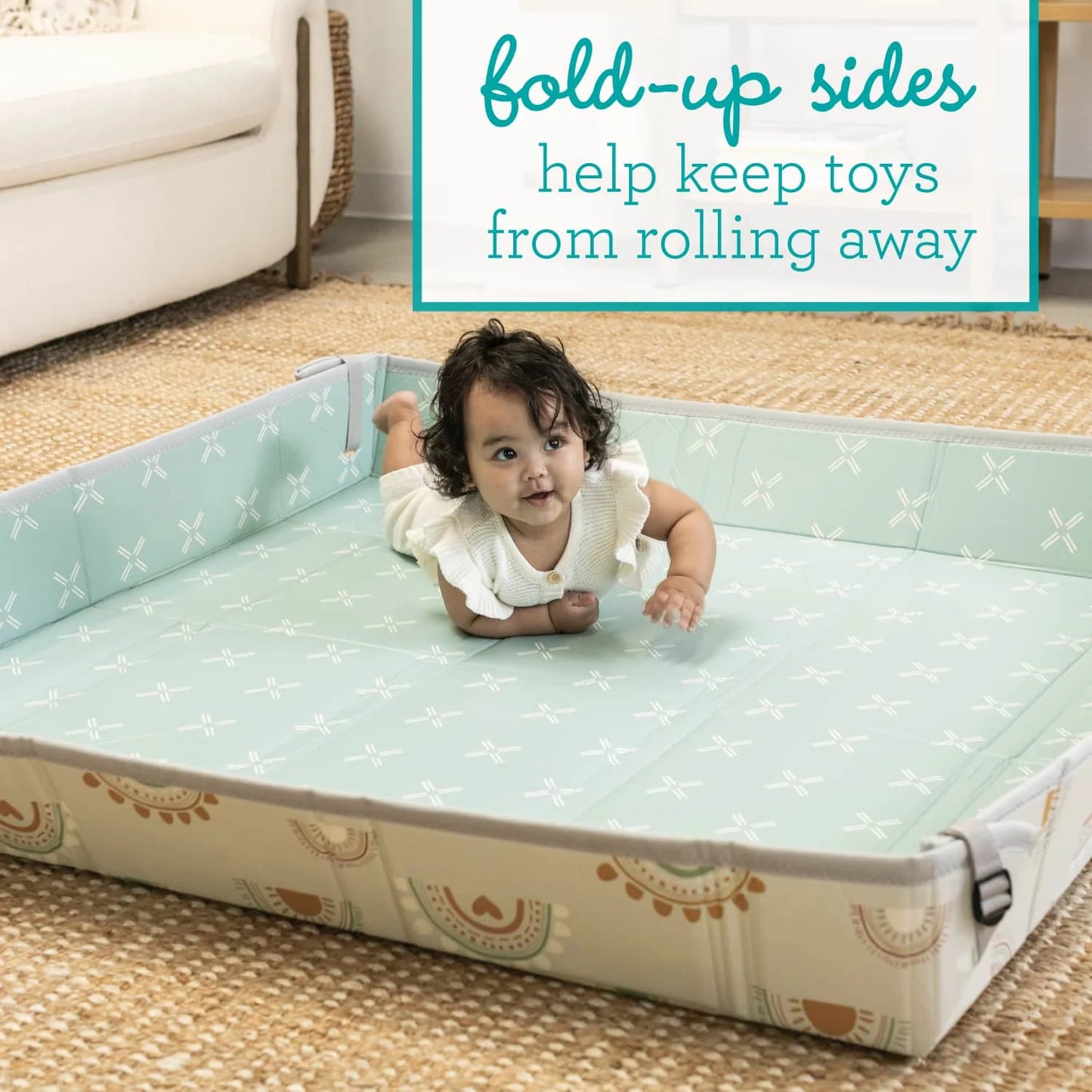 Rainbow Foldable Soft Foam Mat 59", for Babies & Toddlers, Multicolor