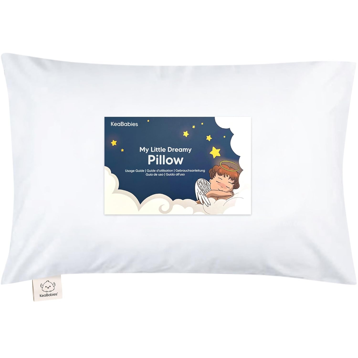 Toddler Pillow with Pillowcase - 13X18 My Little Dreamy Kids Travel Bed Pillows for Sleeping, Organic Cotton Small Pillowcase, Soft & Breathable, Machine Washable, Toddlers 2-5 Years Old (Soft White)