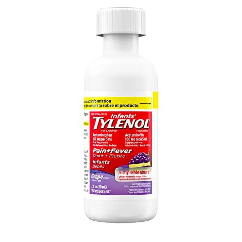 Infants'  Liquid Medicine with Acetaminophen, Pain plus Fever Relief, Dye-Free Cherry, 2 Fl Oz