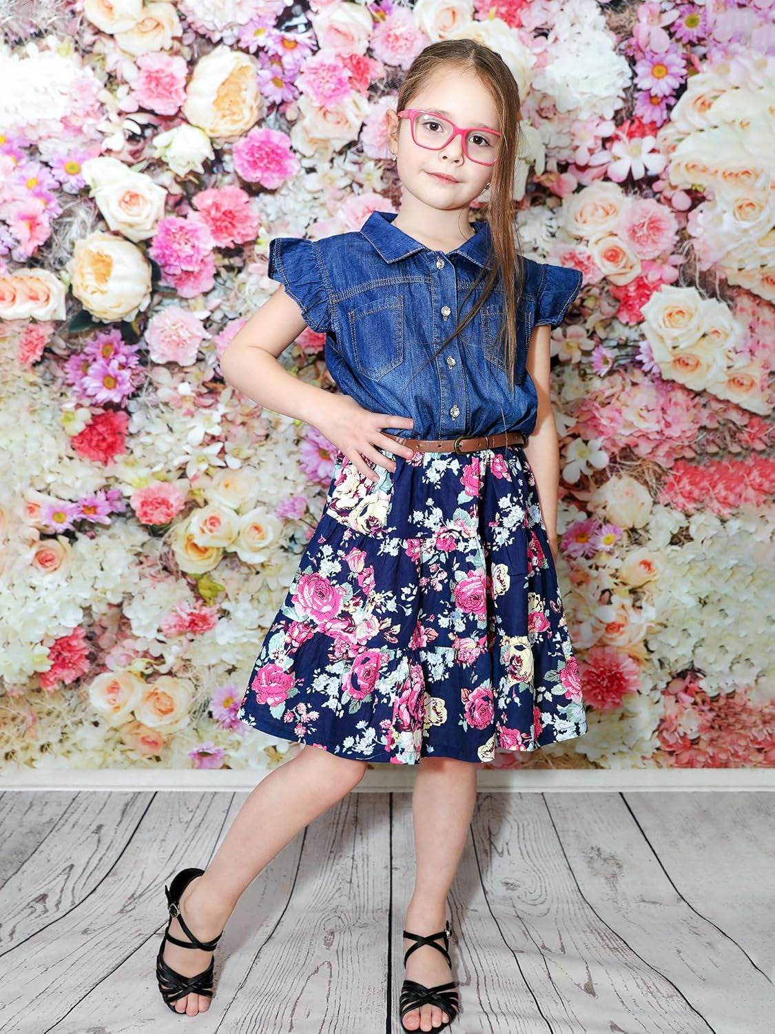 Western Dress Girls, Denim Tops Flower Girl Dress, Princess Dresses for Girls, Party Dresses for Girls 3-14 Years