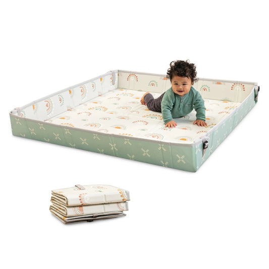 Rainbow Foldable Soft Foam Mat 59", for Babies & Toddlers, Multicolor