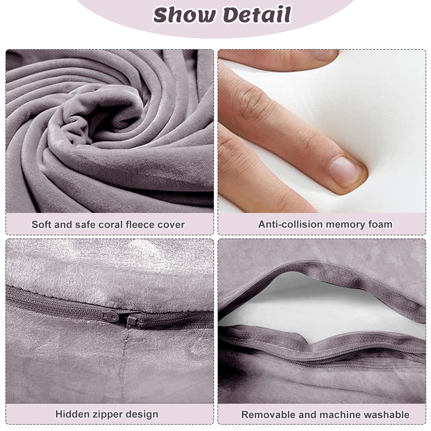 Foam Ball Pit - Soft Play for Baby Infants and Toddlers Ages 1-3, round Shape, No Balls Included, Gray