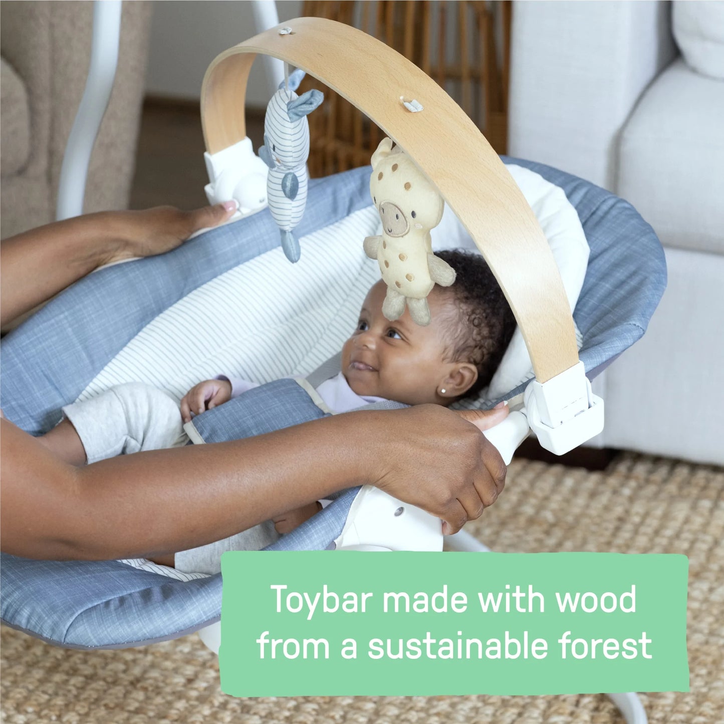 Simplecomfort Compact Soothing Baby Swing for Infants, Blue