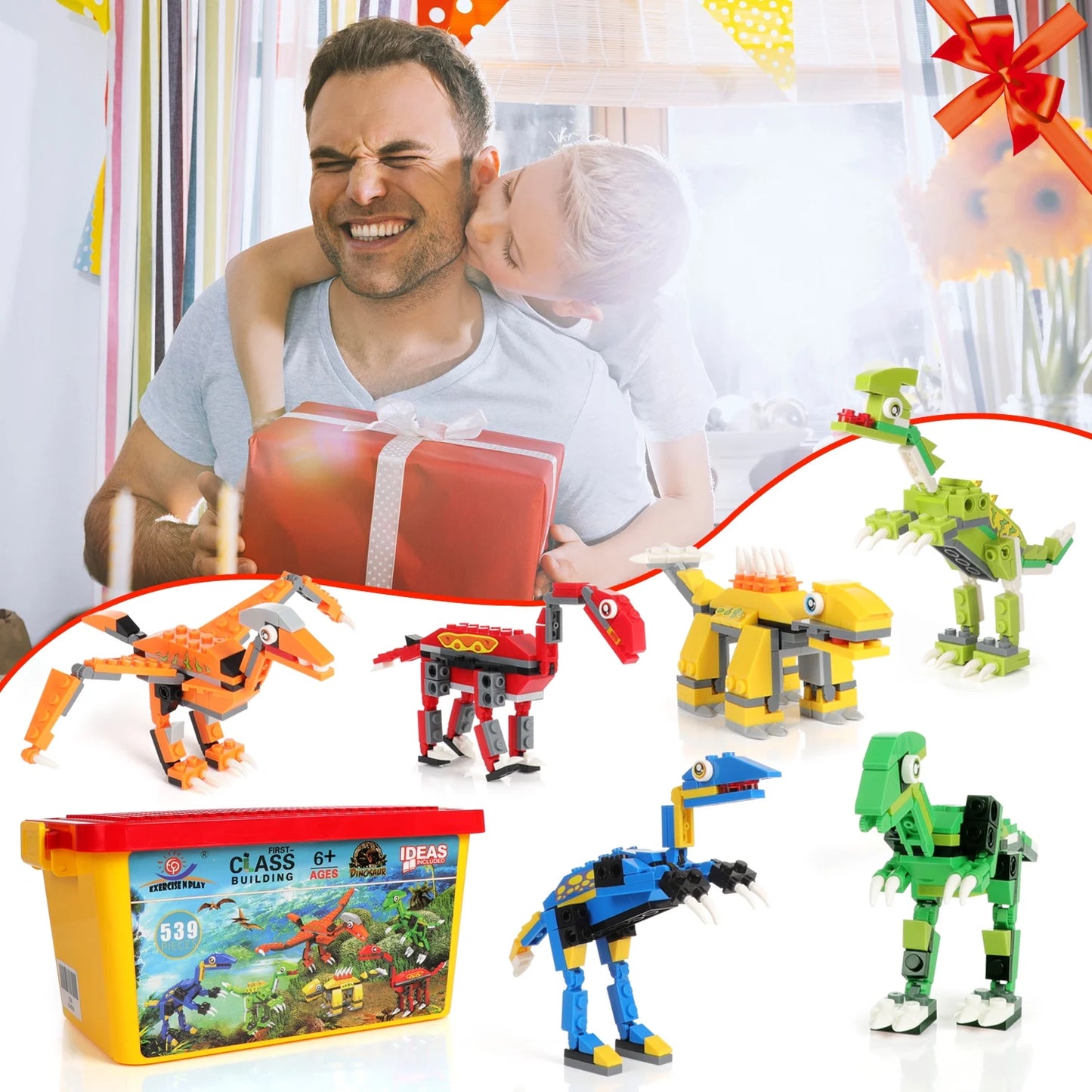 EXERCISE N PLAY Dinosaurs Building Blocks Creative DIY Toy for Ages 6-12 (539 Pieces)