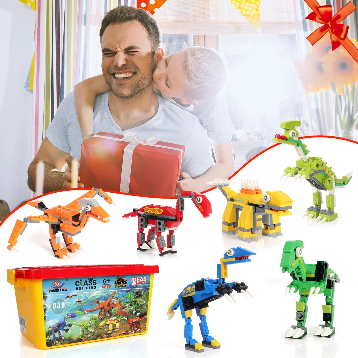 EXERCISE N PLAY Dinosaurs Building Blocks Creative DIY Toy for Ages 6-12 (539 Pieces)