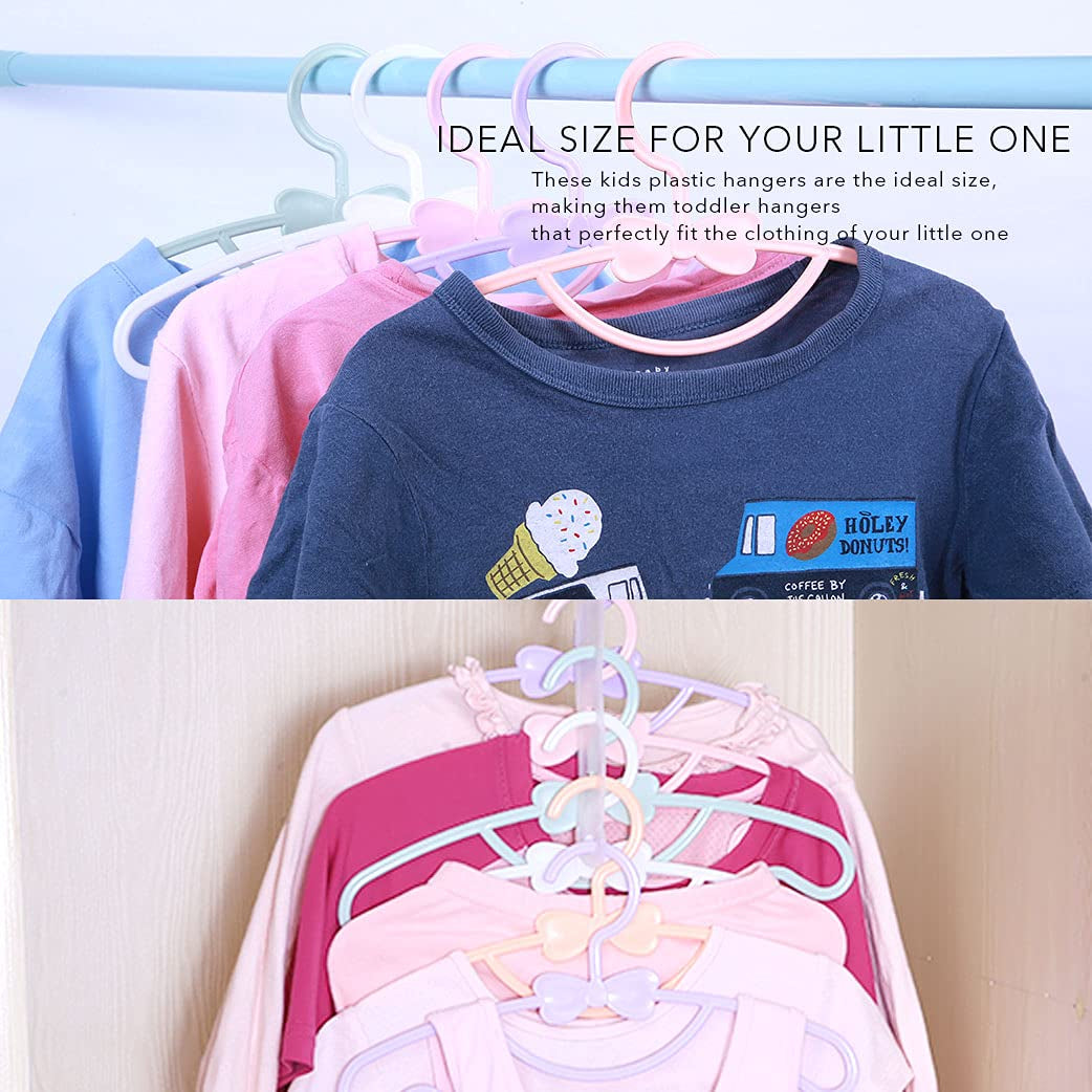 Children'S Hangers Plasti - 11.6" Size for Baby Kids Infant & Toddler Clothes (5 Colors, 50 Pack)