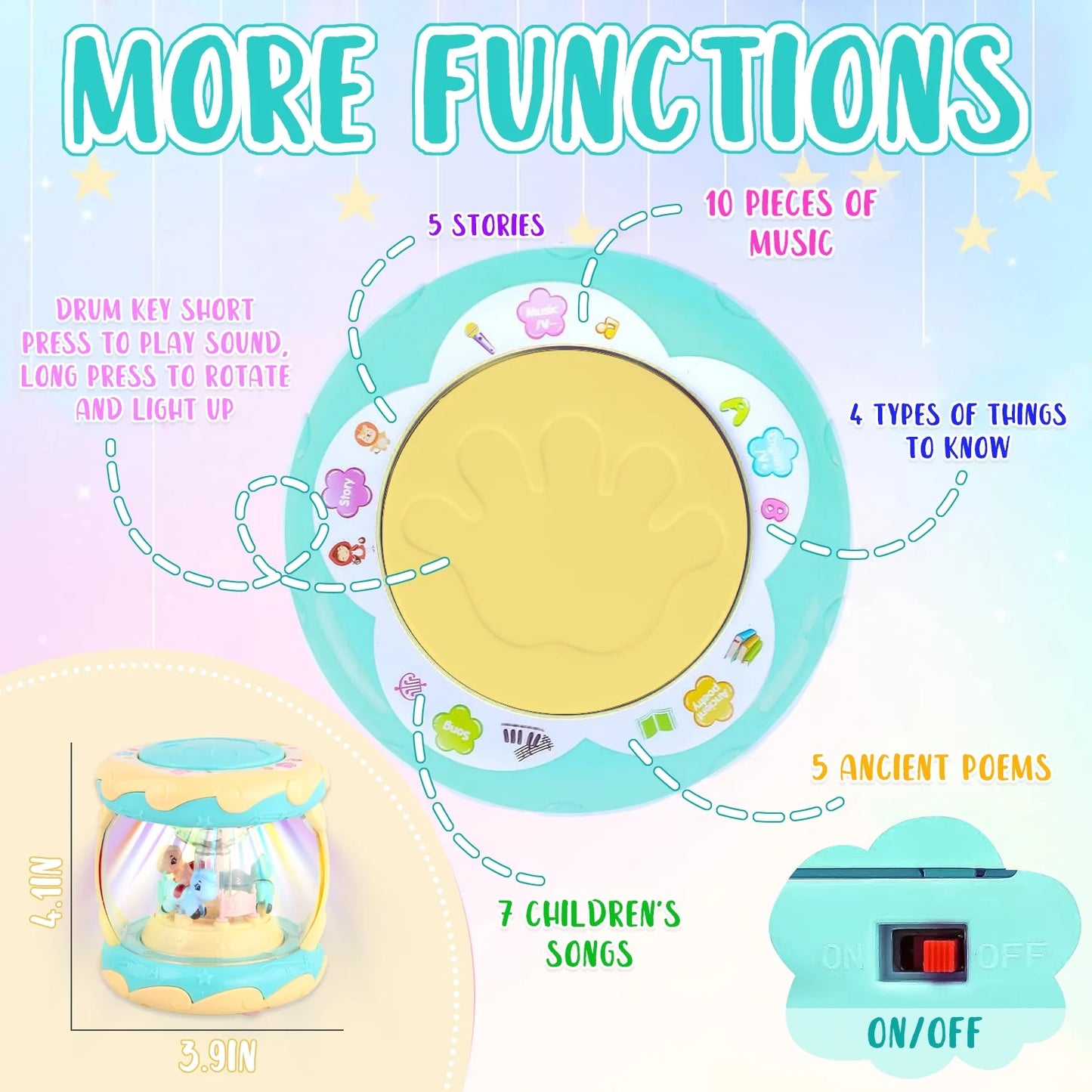 Toddler Toy for 1 Year Old - Rotating Light up Musical Toy - Learning Toys for Baby 6 to 12 Months - Birthday Gifts for Kids 1 2 Years Old Boys Girls