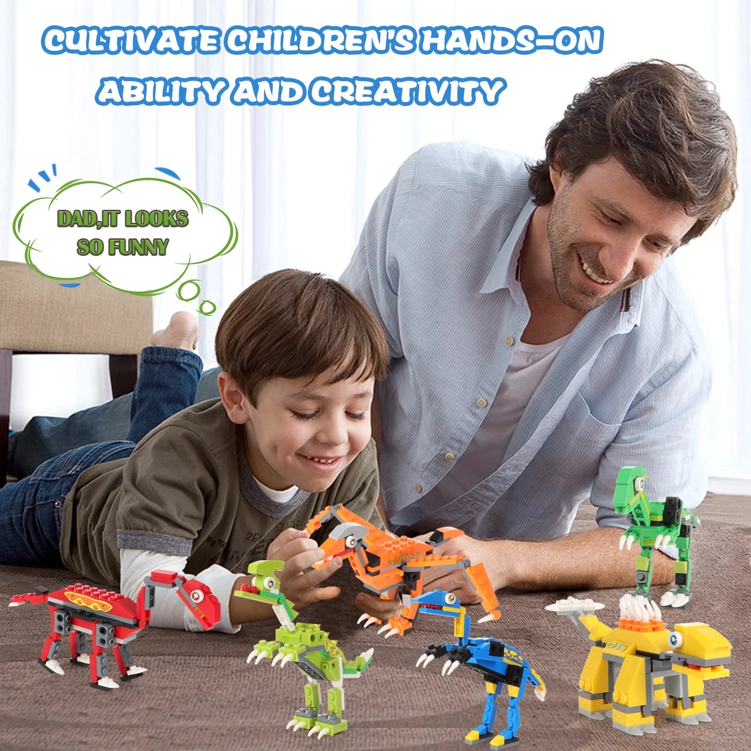 EXERCISE N PLAY Dinosaurs Building Blocks Creative DIY Toy for Ages 6-12 (539 Pieces)