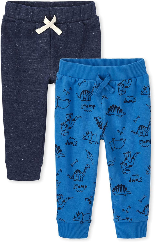 Baby Boys  Toddler Dino Fleece Jogger 2-Pack Sweatpants, Multi Clr, 4T US