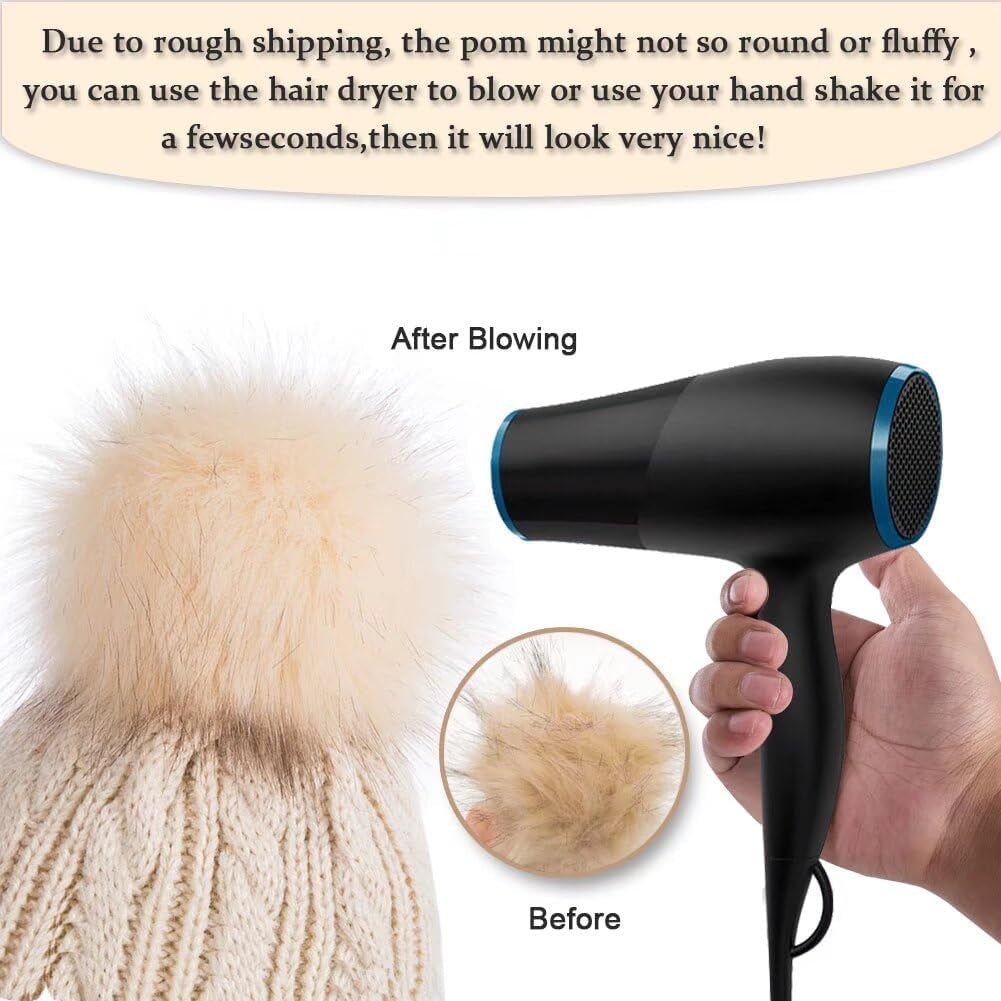 Kids Winter Beanie Hat, Children'S Warm Fleece Lined Knit Thick Ski Cap with Pom Pom for Boys Girls