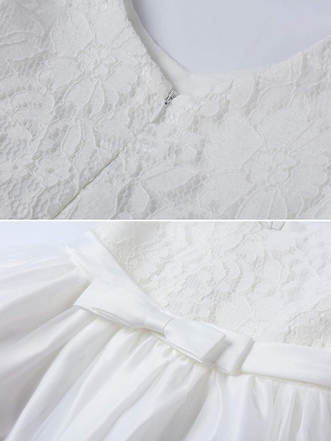 Baby Girl Princess Party Dress Bowknot Flower Dresses Lace Pageant Party Wedding Flower Girl Tutu Gown