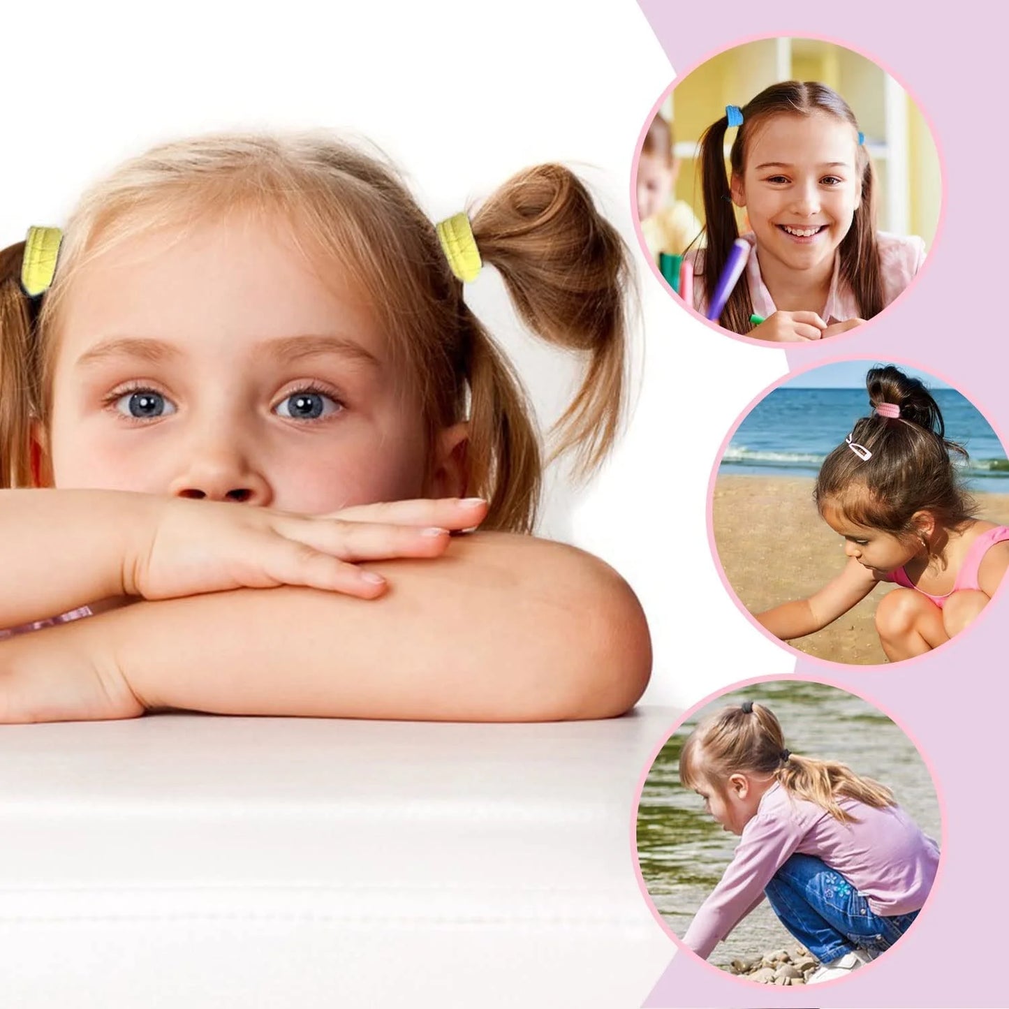 100Pcs Baby Hair Ties for Girls, Cotton Toddler Hair Ties, Small Hair Ties Seamless Hair Bands, Elastic Cute Hair Accessories, Multicolor Ponytail Holder for Infants Kids