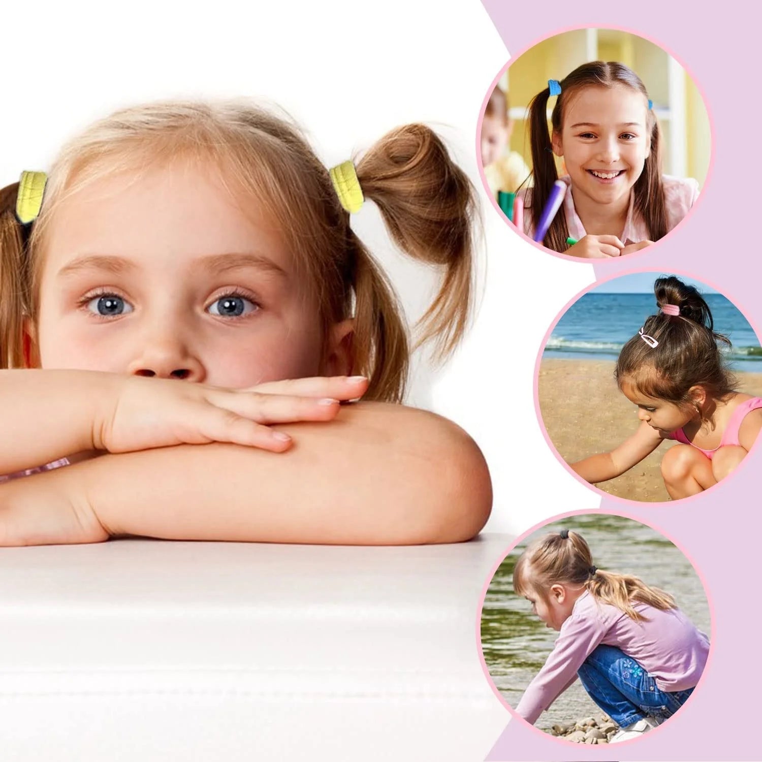 100Pcs Baby Hair Ties for Girls, Cotton Toddler Hair Ties, Small Hair Ties Seamless Hair Bands, Elastic Cute Hair Accessories, Multicolor Ponytail Holder for Infants Kids