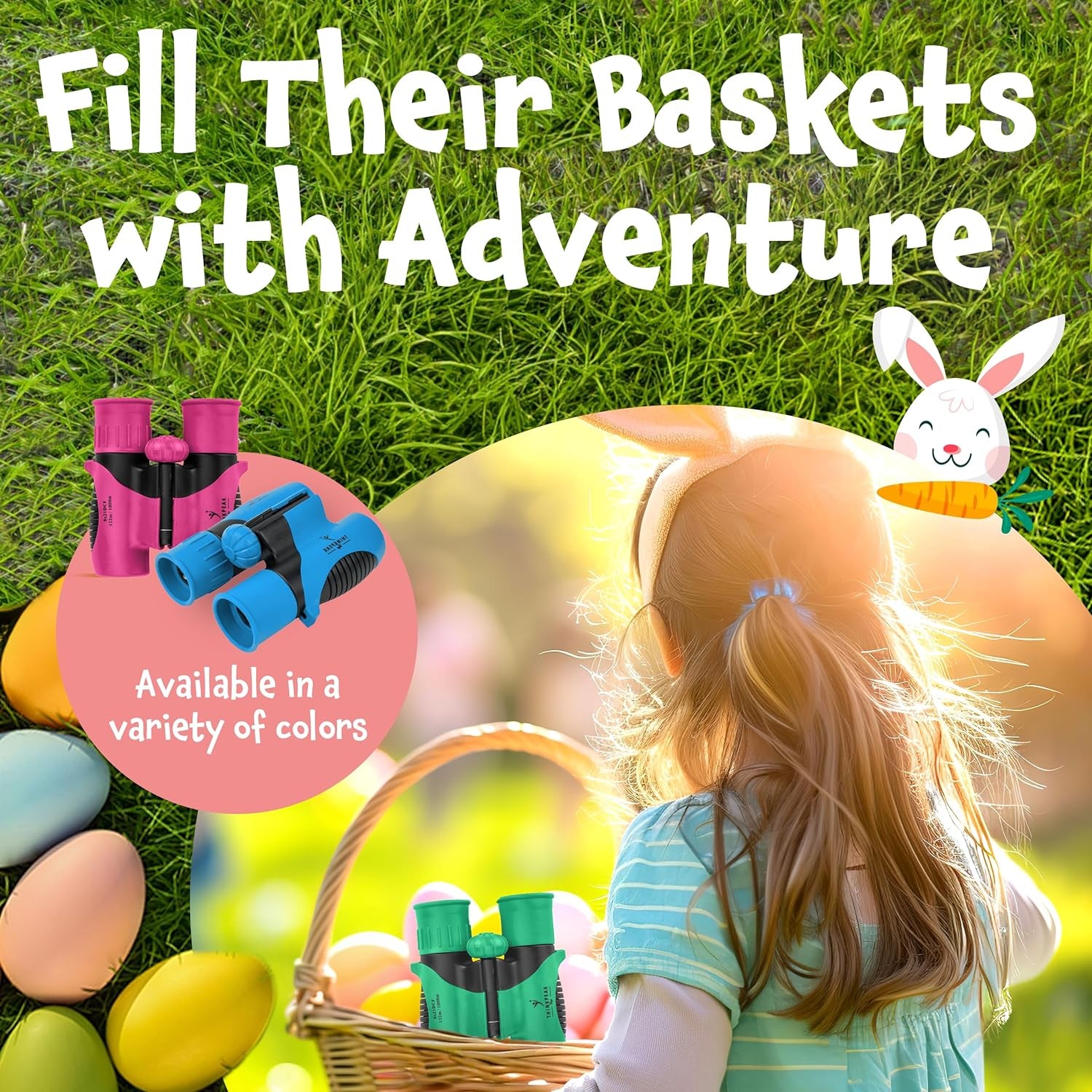 Think Peak Black Binoculars Science Toy for Kids Ages 4-8 Years - Real Compact Outdoor Adventure & STEM Educational Nature Hiking Explorer for Bird Watching, Camping Children’S Birthday Gift