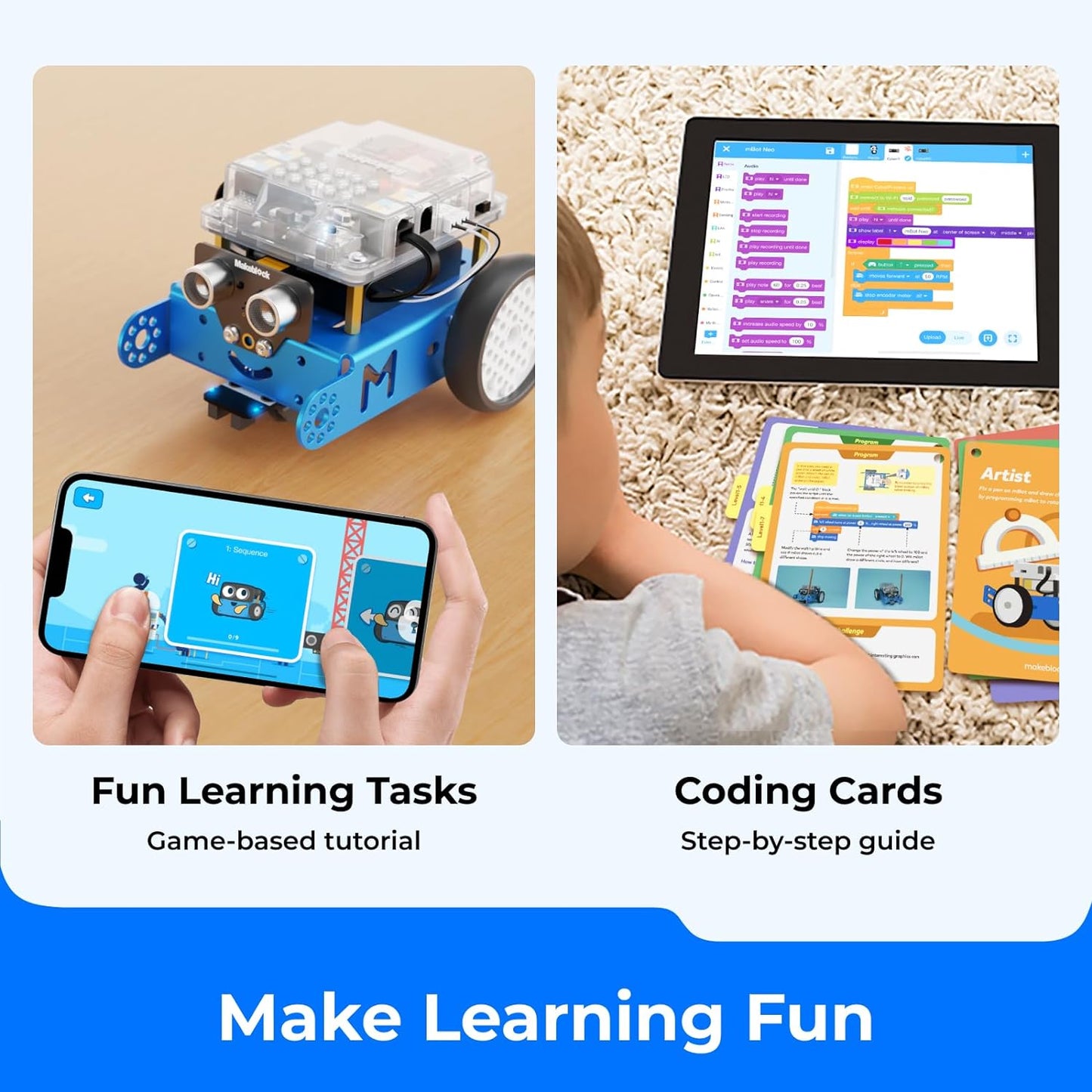 Mbot Robot Kit, Robotics for Kids Ages 8-12 Learn to Code with Scratch & Arduino, STEM Toys Science Kits for Kids Age 8-12 Boys and Girls Age 8+