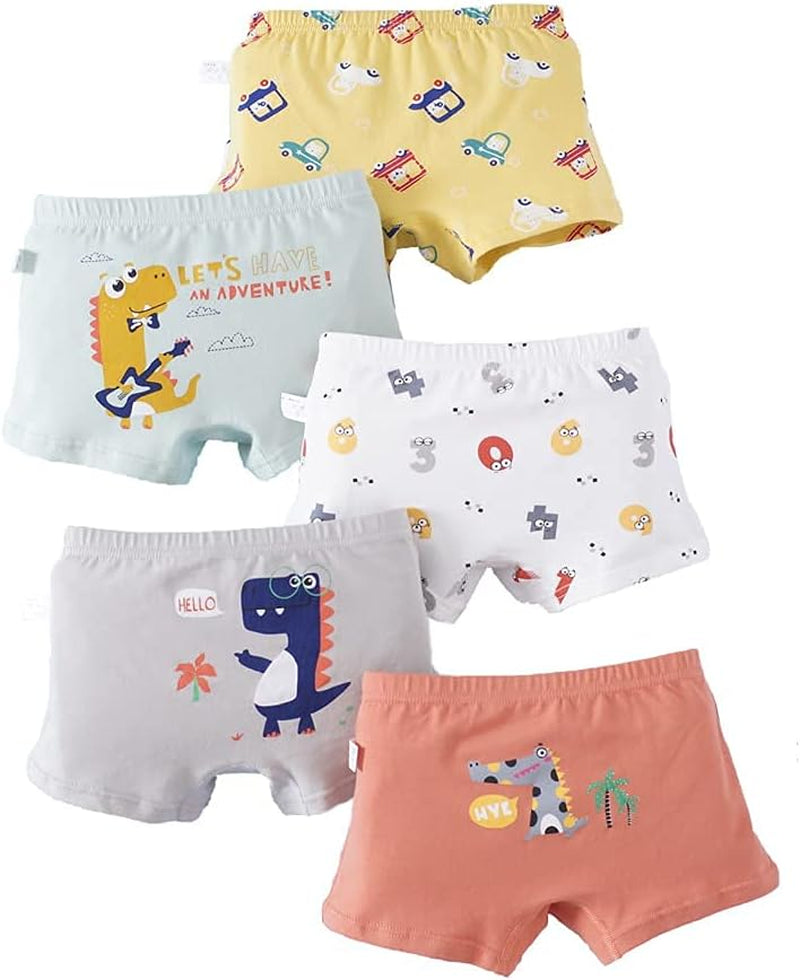 Toddler Boxer Briefs Cotton Boys Underwear Kids Underpants Size 3-12Years (Pack of 5)